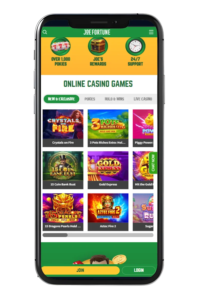 Screenshot of a mobile phone screen with games
